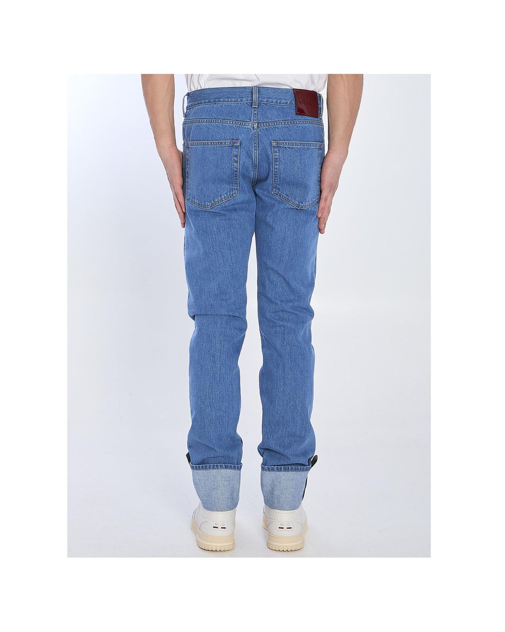 Gucci Blue Tapered Fit Denim Trousers for men