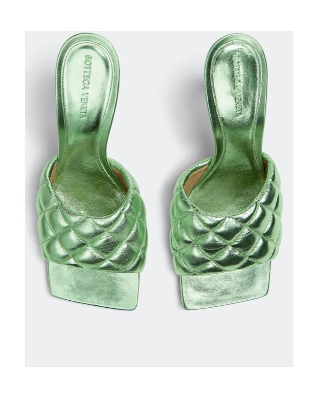 Bottega Veneta Green Quilted Padded Mules