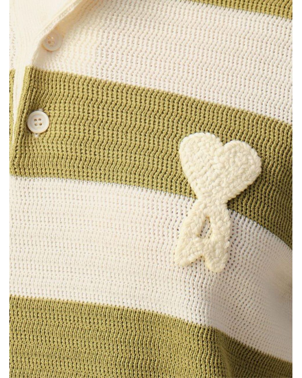 AMI Metallic Ami Ami De Coeur Short Sleeved Polo Shirt