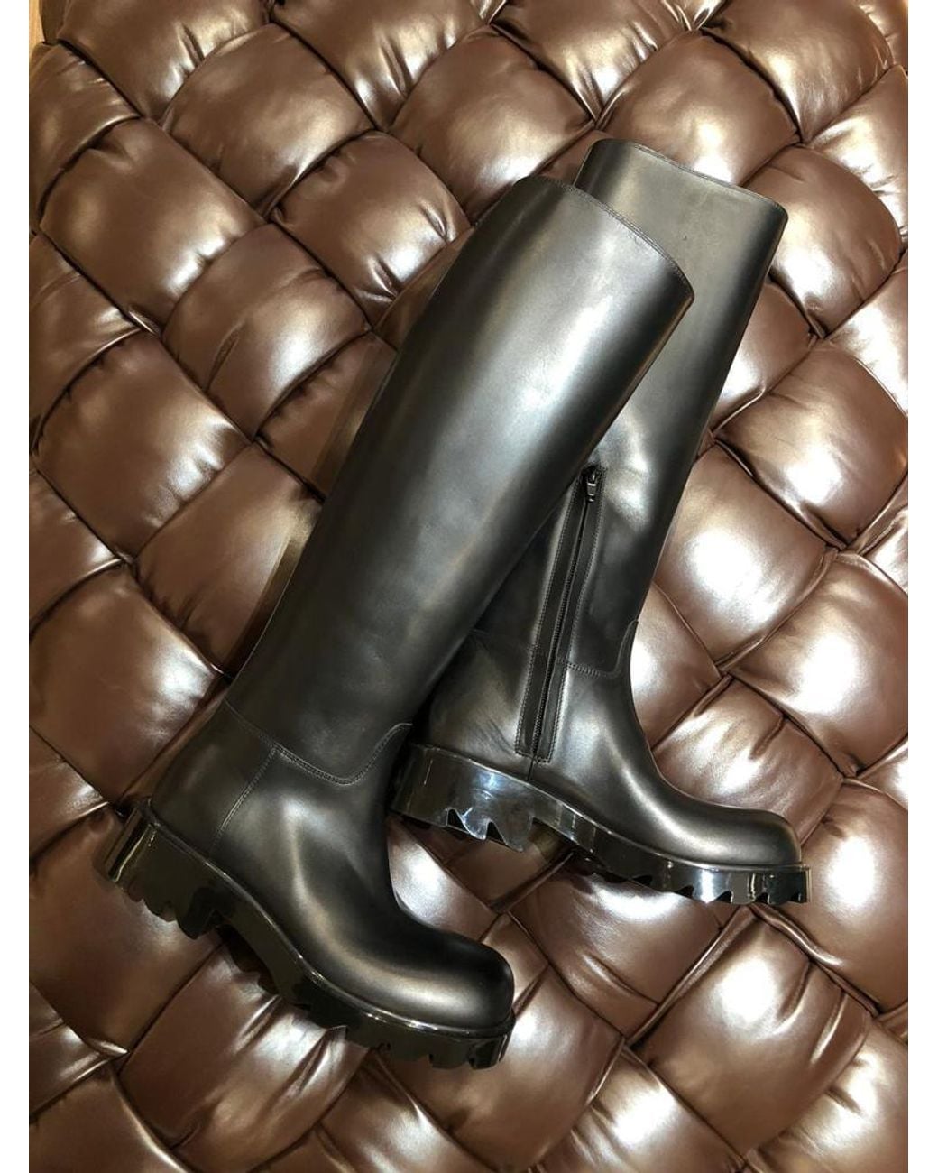 Bottega Veneta Black Strut Knee-High Boots