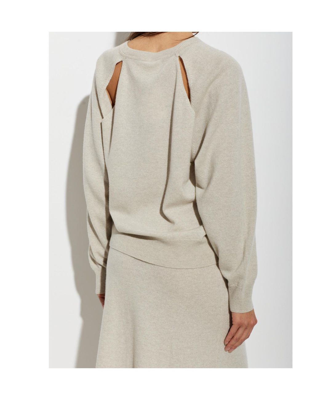 Lisa Yang White Cambie Open-Back Knitted Sweater