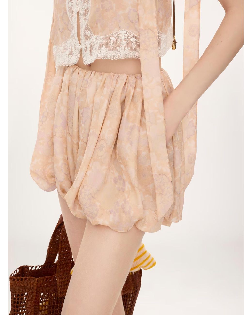 Chloé Natural Chloé Floral Bubble Shorts