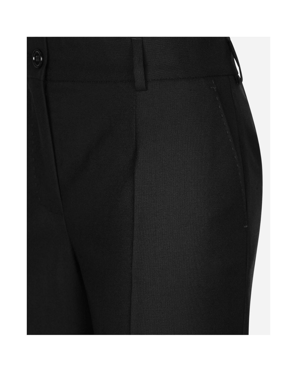 Dolce & Gabbana Black Wool Straight-Leg Trousers