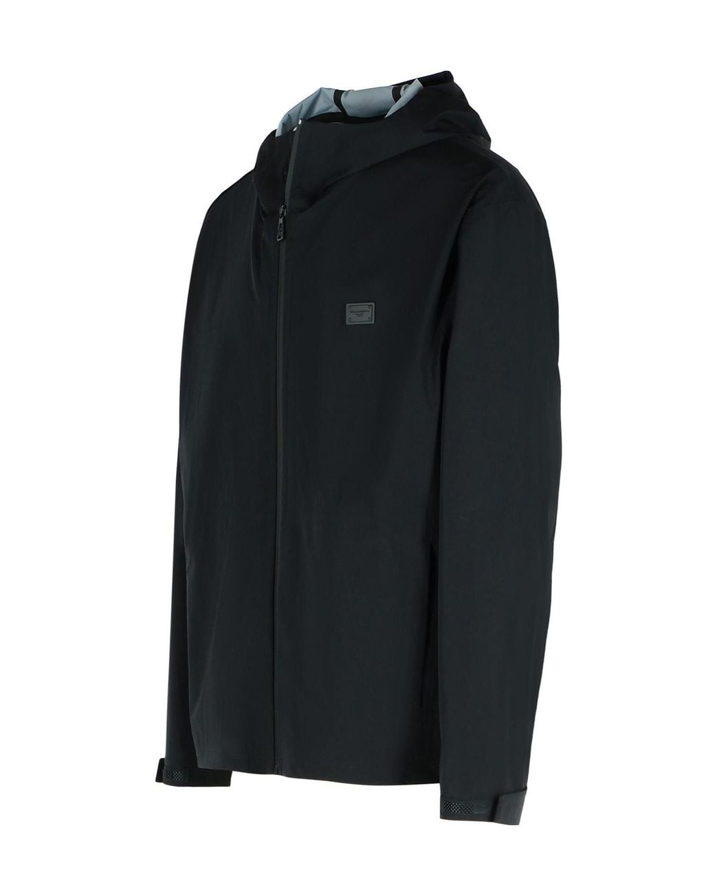 Dolce & Gabbana Black Logo Plaque Zipped Bomber Jacket for men