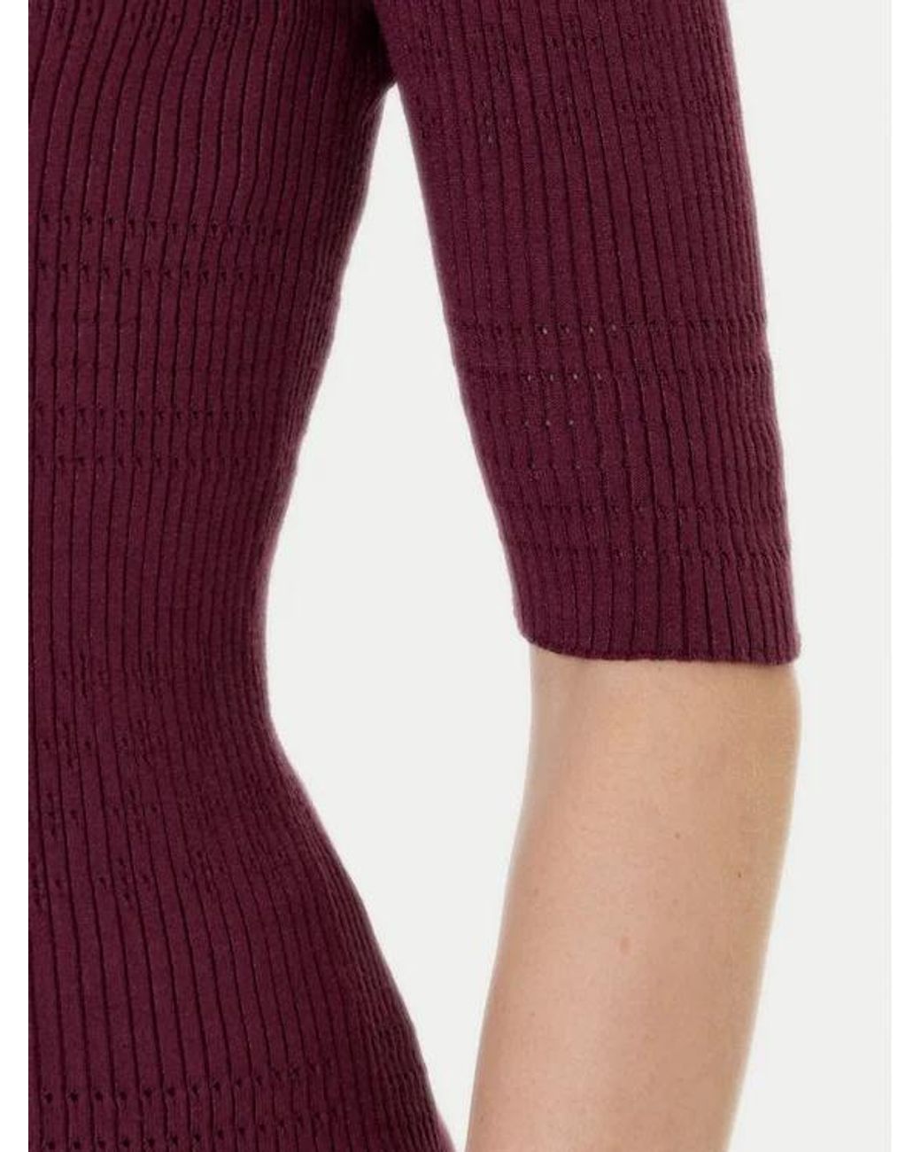 Twinset Purple Textured Knit Sweater