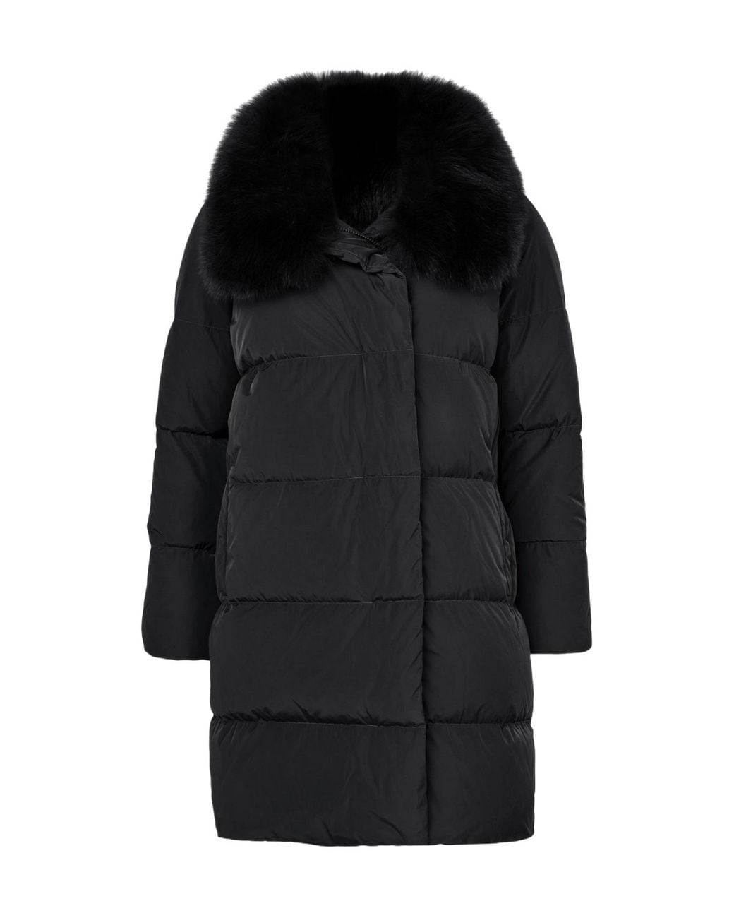 Yves Salomon Black Fur Collar Down Jacket