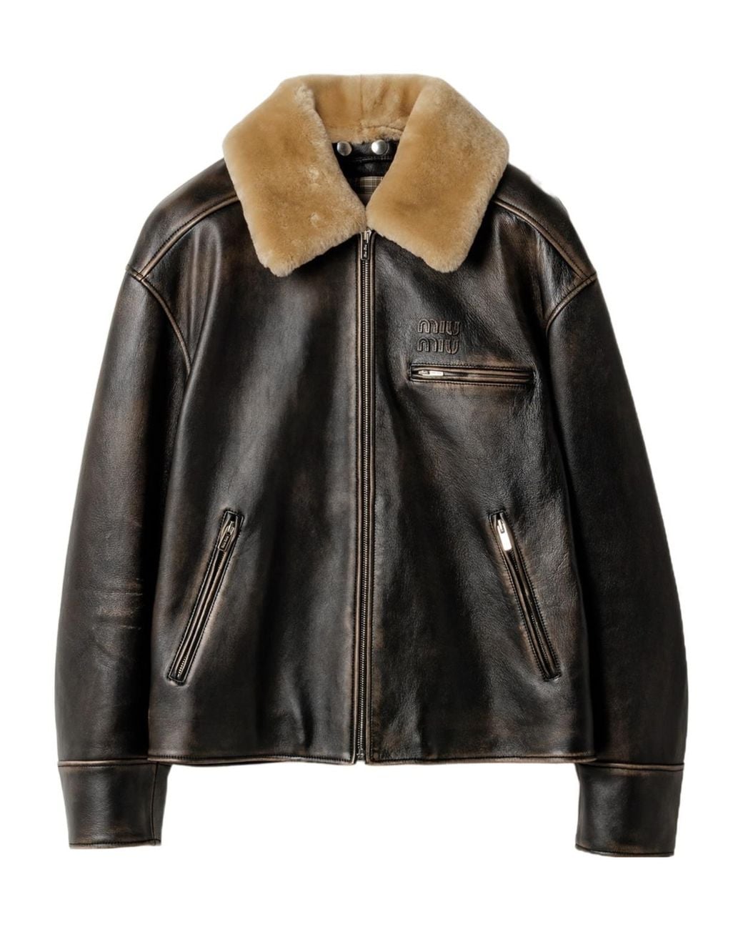 Miu Miu Black Nappa Leather Jacket