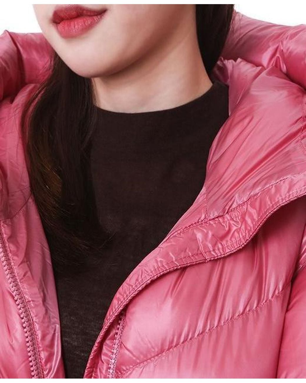 Moncler Pink Cropped Hooded Down Jacket