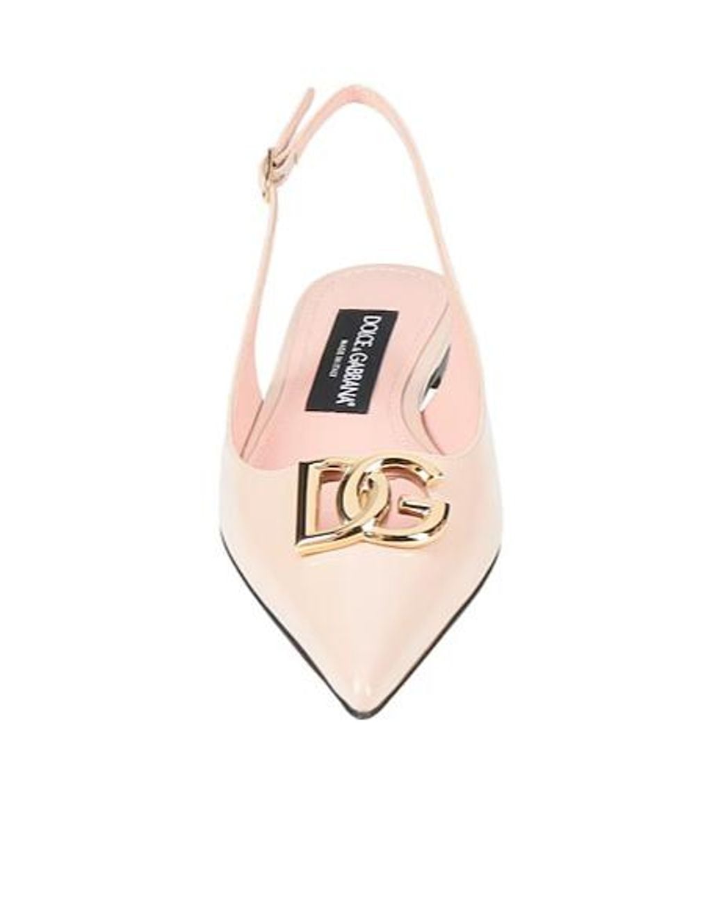 Dolce & Gabbana Pink Pointed Toe Patent Leather Ballet Flats