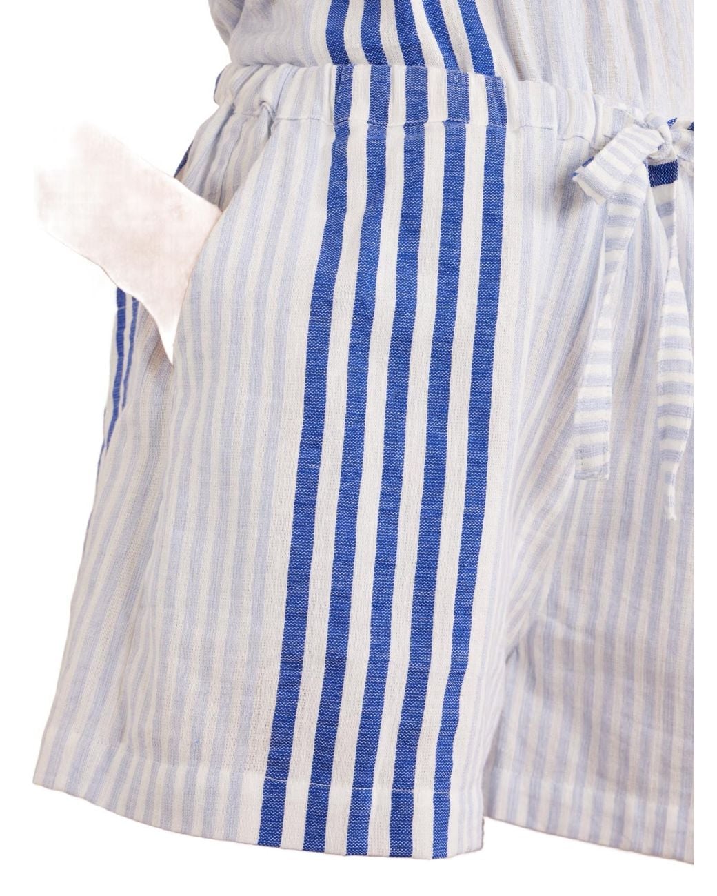 Lemlem Blue Minimal Striped Shorts