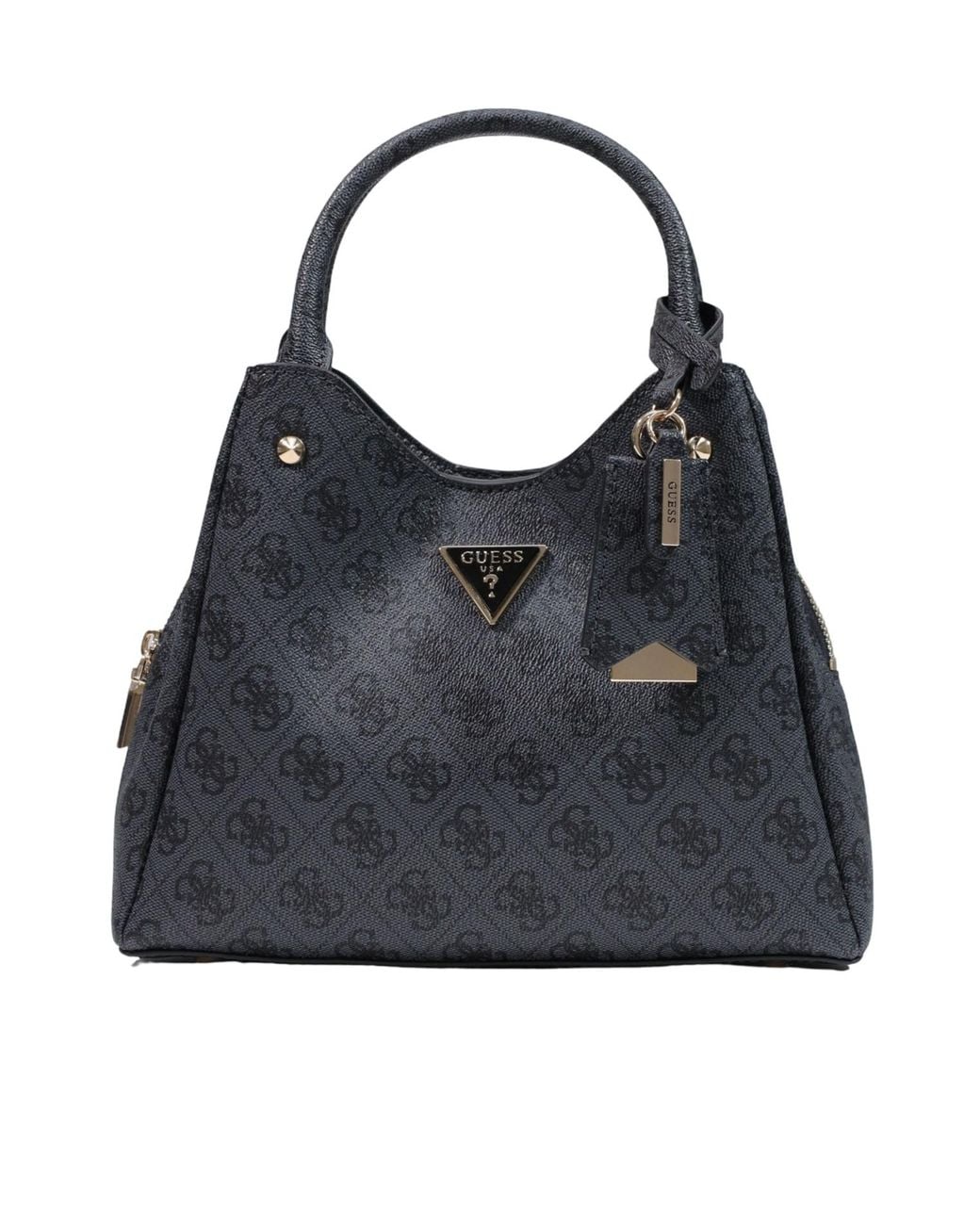 Guess Black Monogram-Print Crossbody Bag