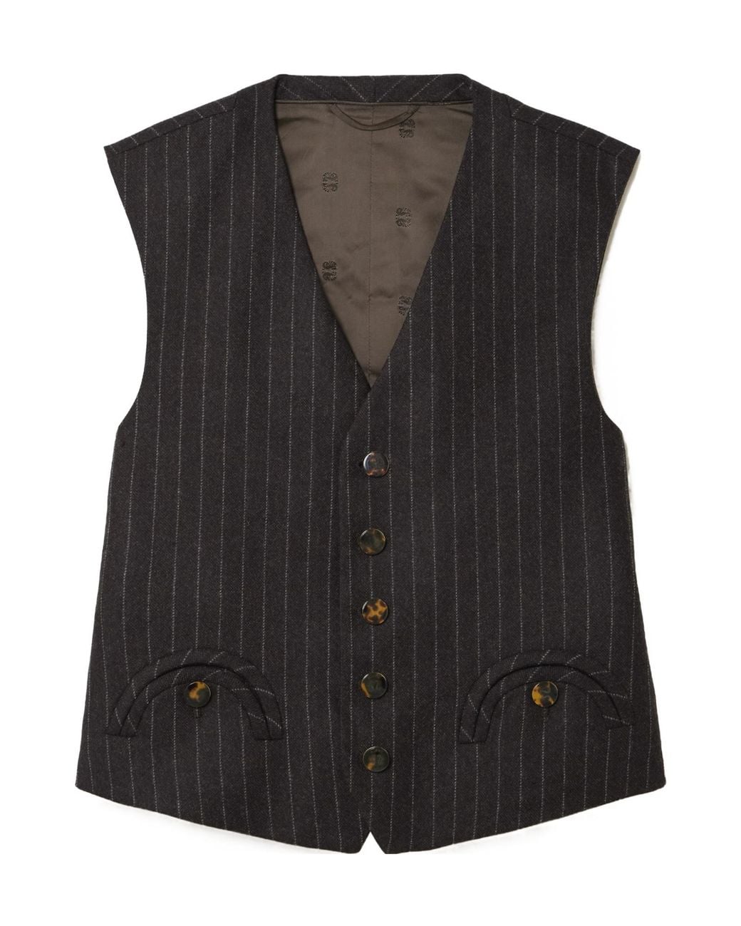 Blazé Milano Black Pinstriped Wool And Cashmere-Blend Vest