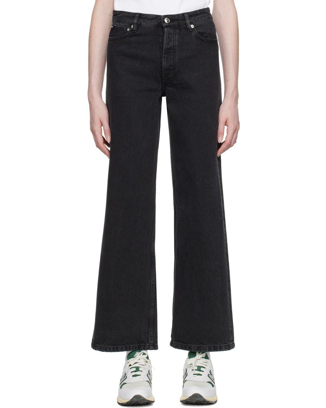 A.P.C. Gray Wide-Leg Cropped Jeans
