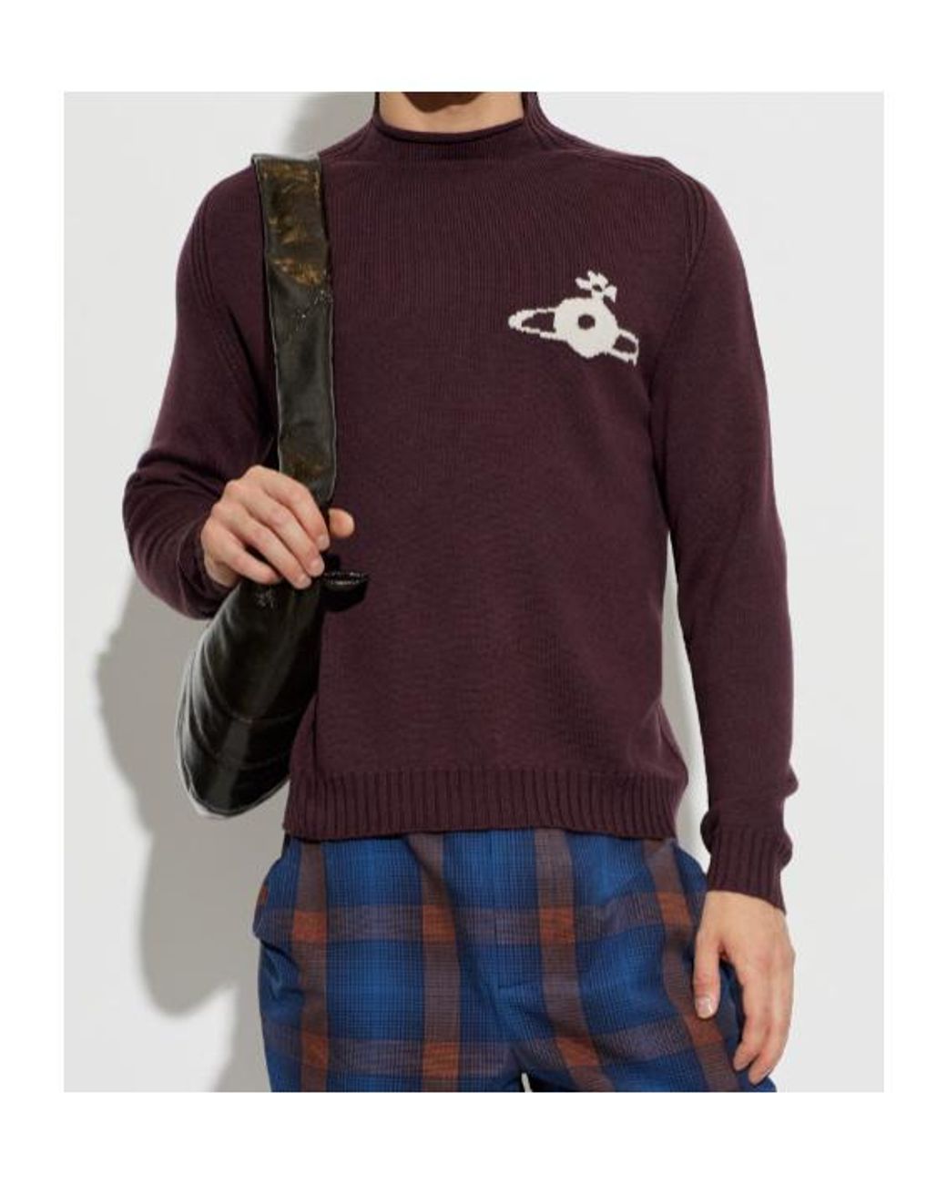 Vivienne Westwood Purple Fisherman Knitted Sweater for men