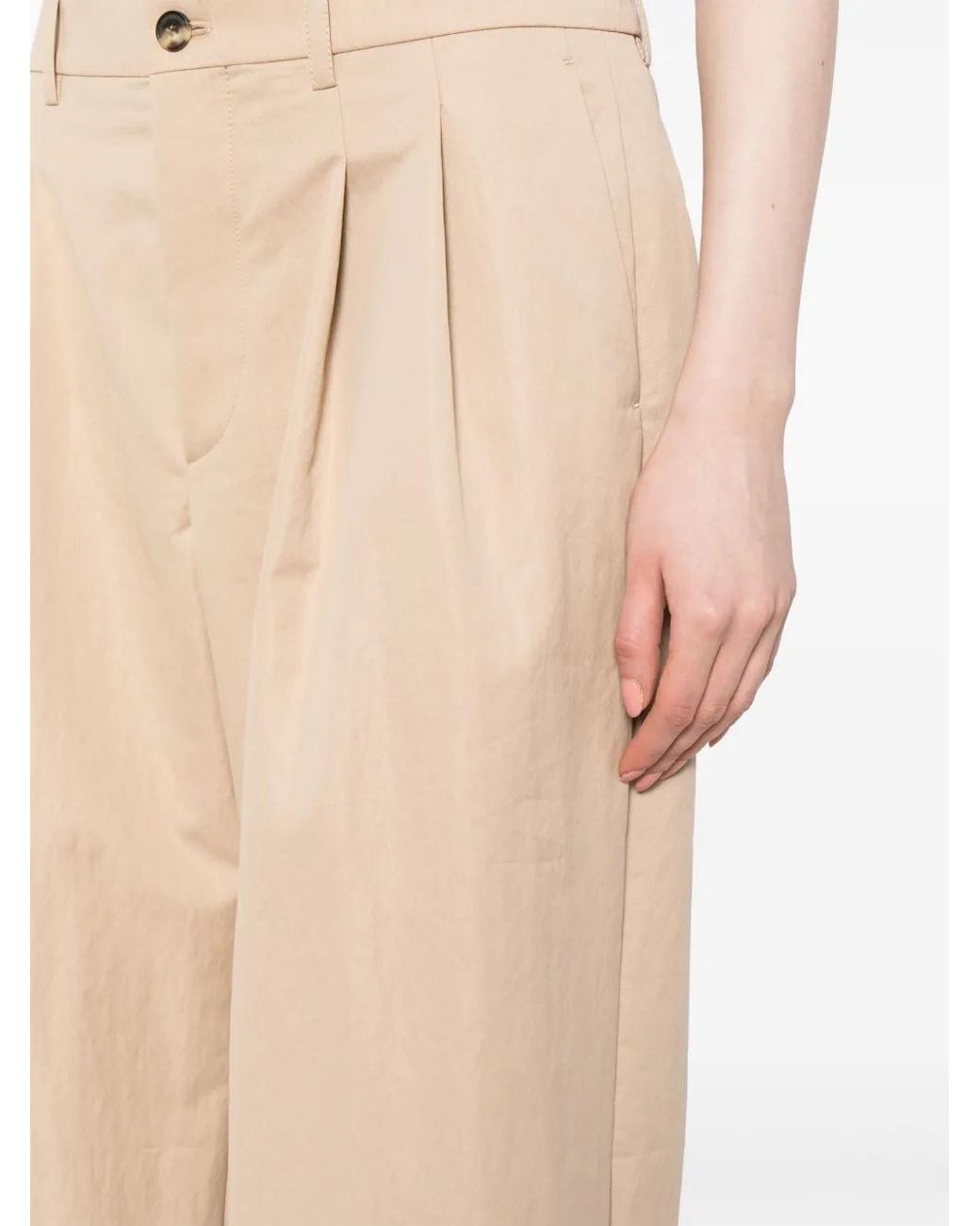 Wardrobe NYC Natural Wide-Leg Pleated Track Pants