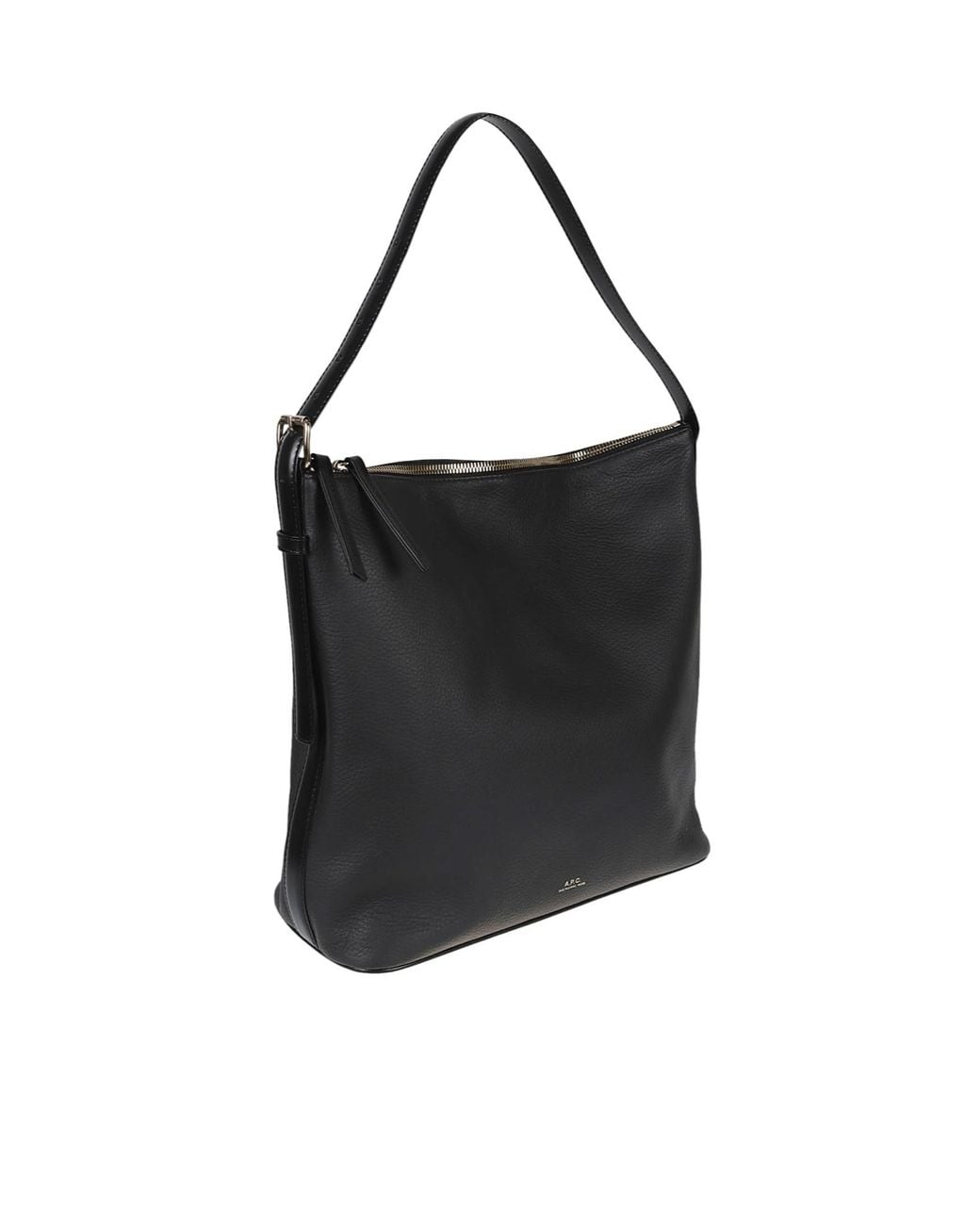 A.P.C. Black Logo Printed Zipped Shoulder Bag
