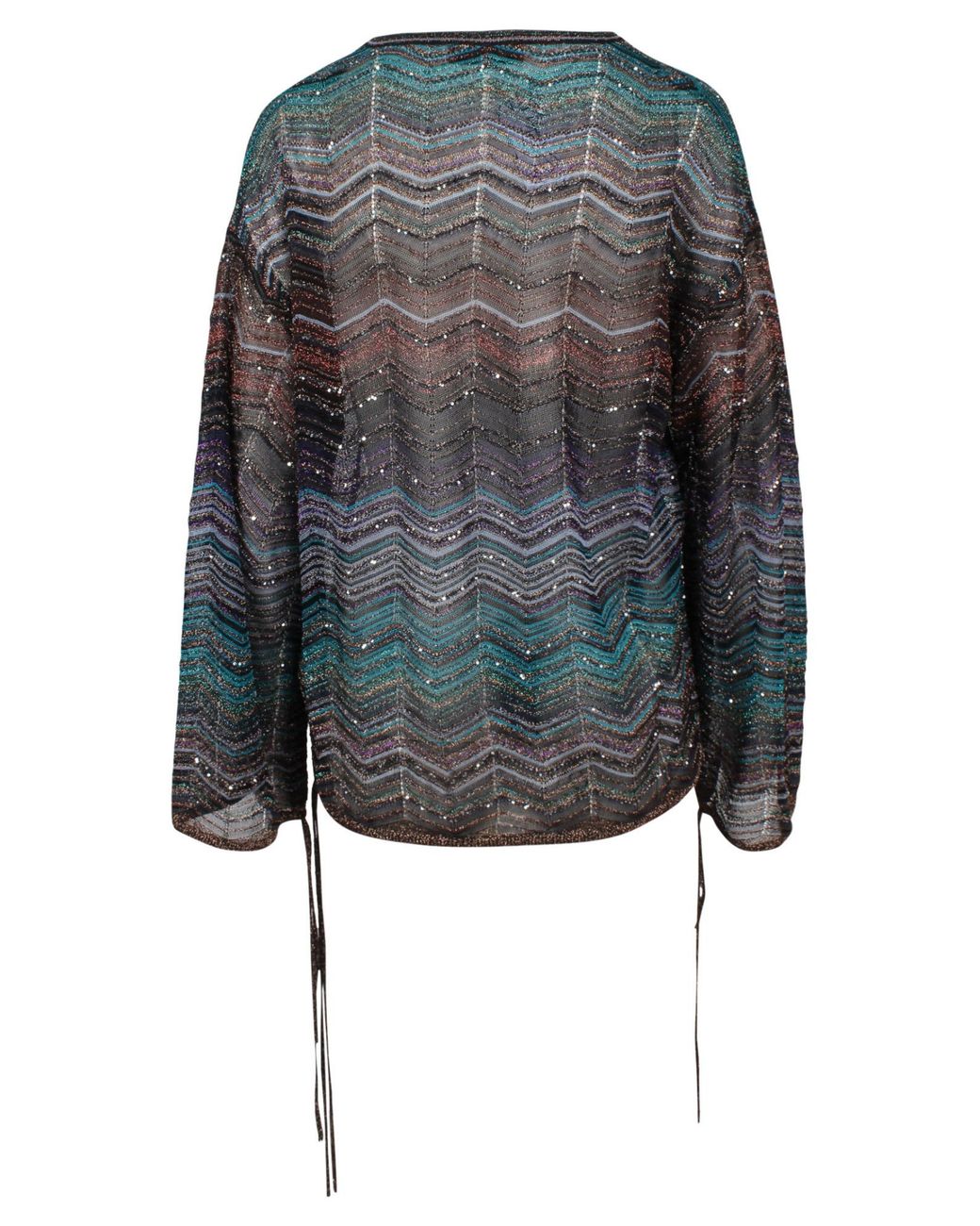 Missoni Blue Chevron V-Neck Top