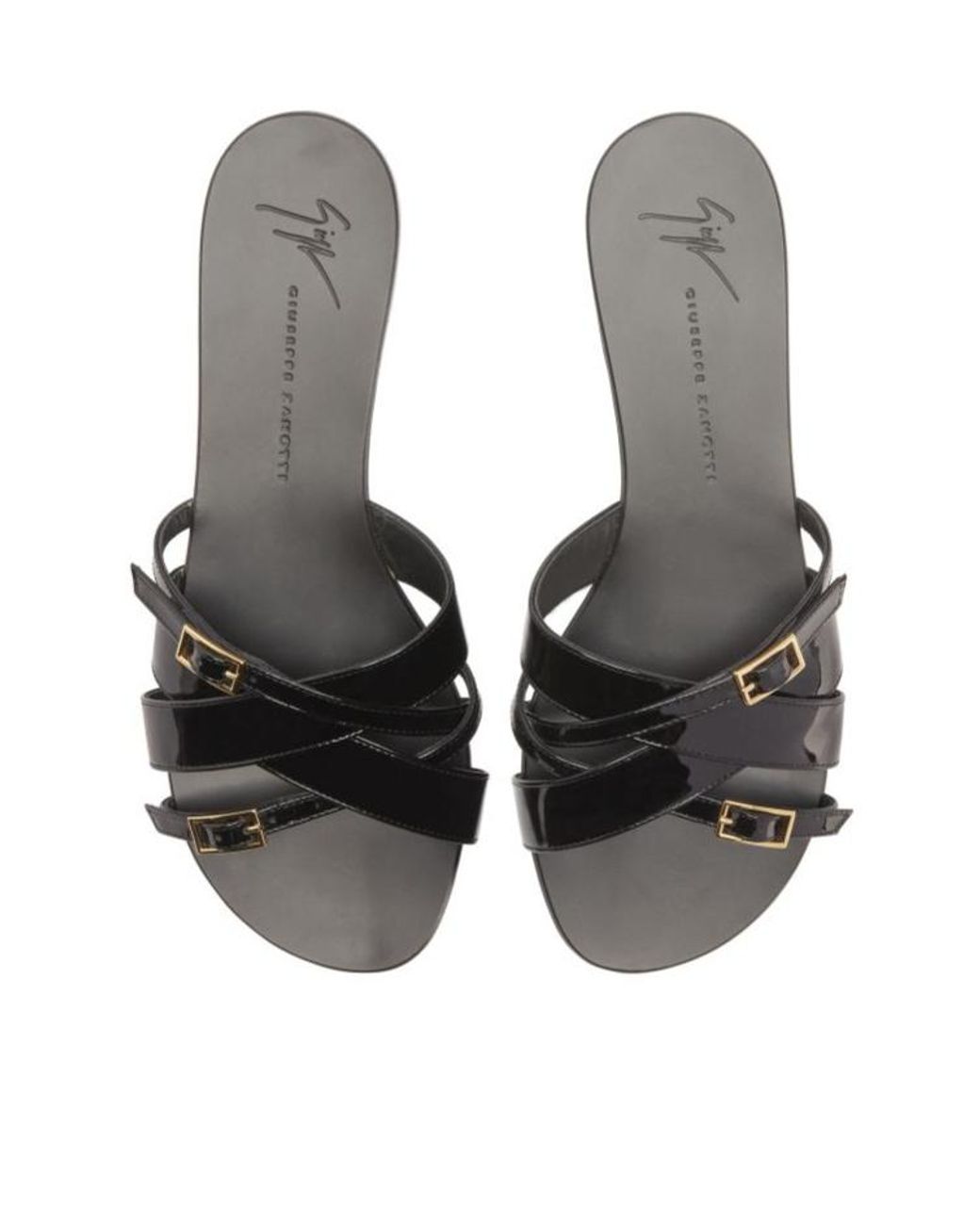 Giuseppe Zanotti Black Alhima Buckle Slide Sandals