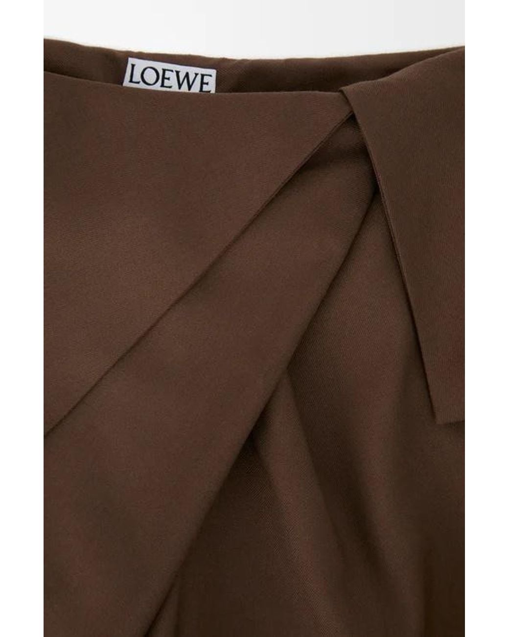 Loewe Brown Wool Pleated Trousers