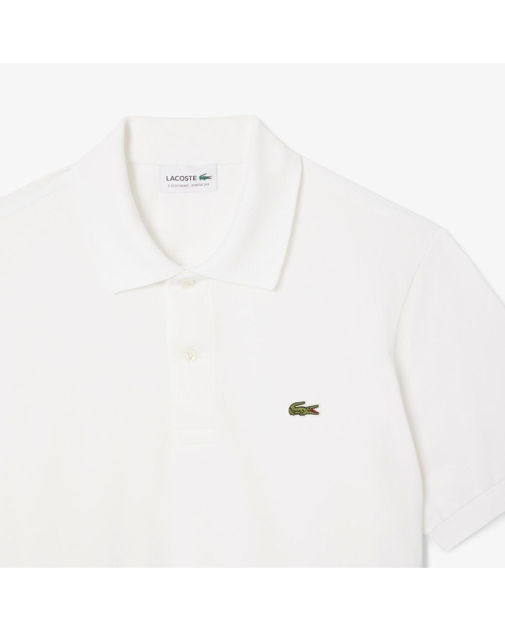 Lacoste White Classic Fit L.12.12 Light Piqué Polo Shirt for men