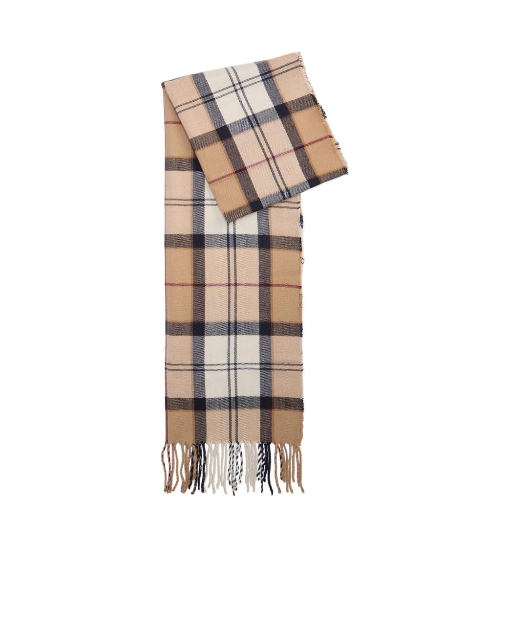 Barbour White Tartan Scarf Knitted Beanie Set for men