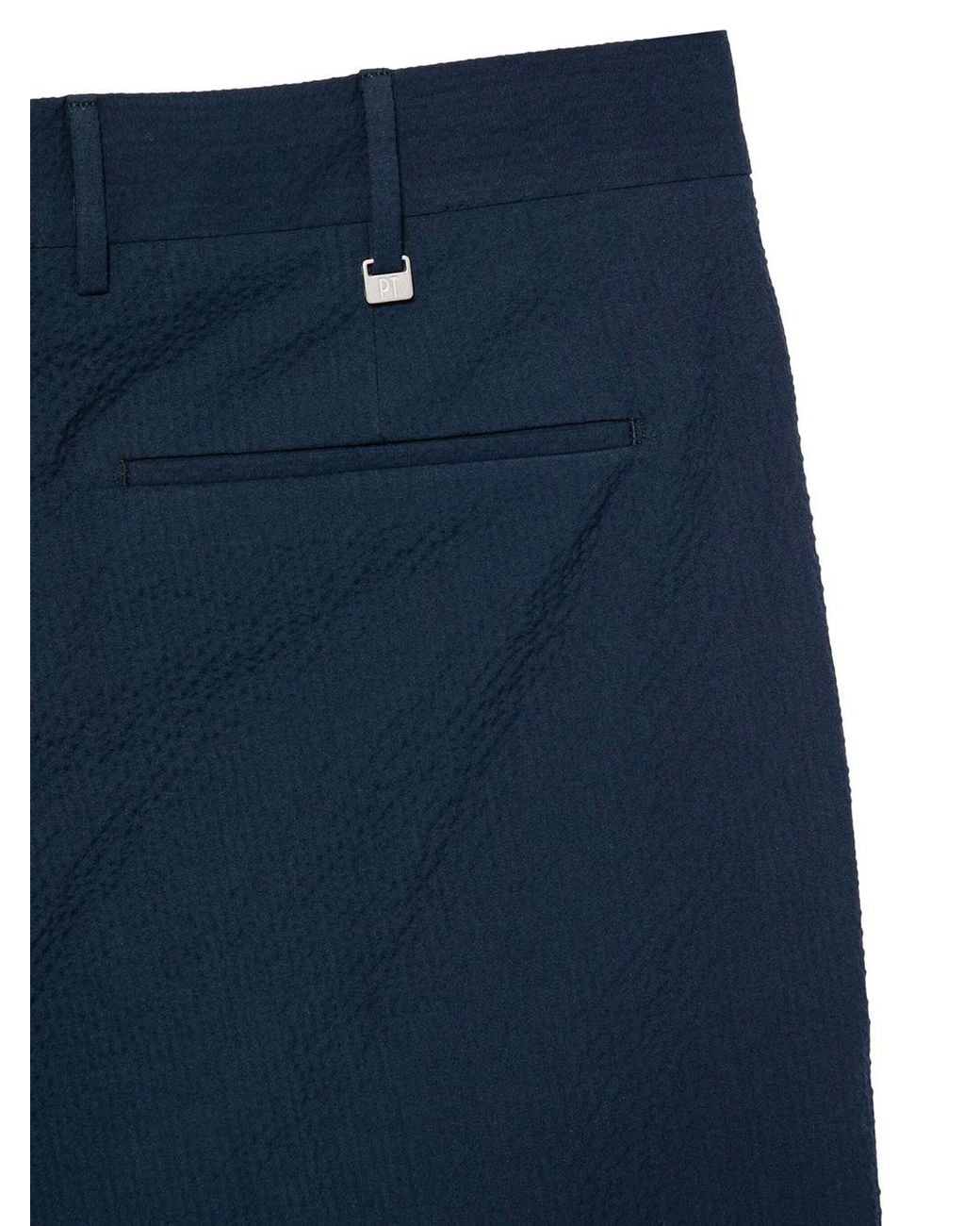 PT01 Blue Seersucker Trousers for men