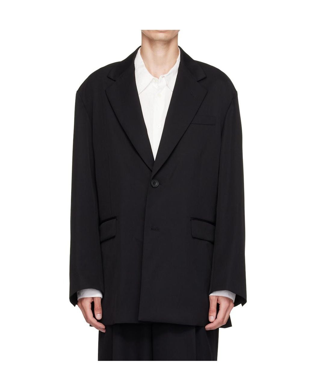Ssstein Black Oversized Single-Breasted Suit Jacket for men