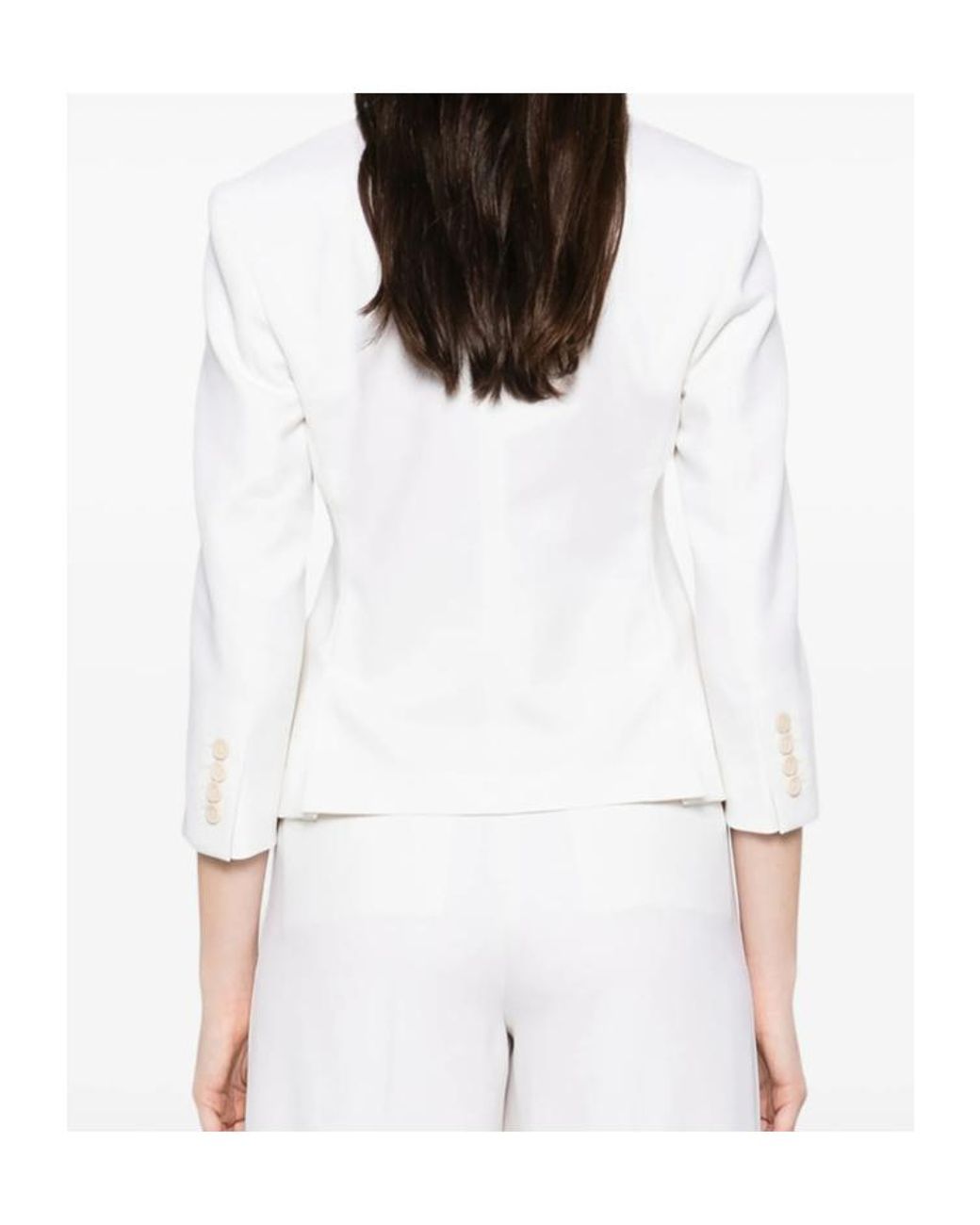 Max Mara White Wool Short Blazer