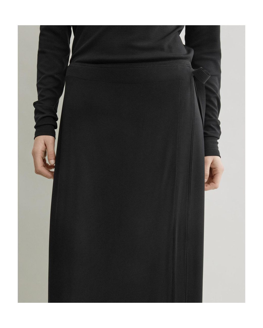 Totême Black Fringed Knit Skirt