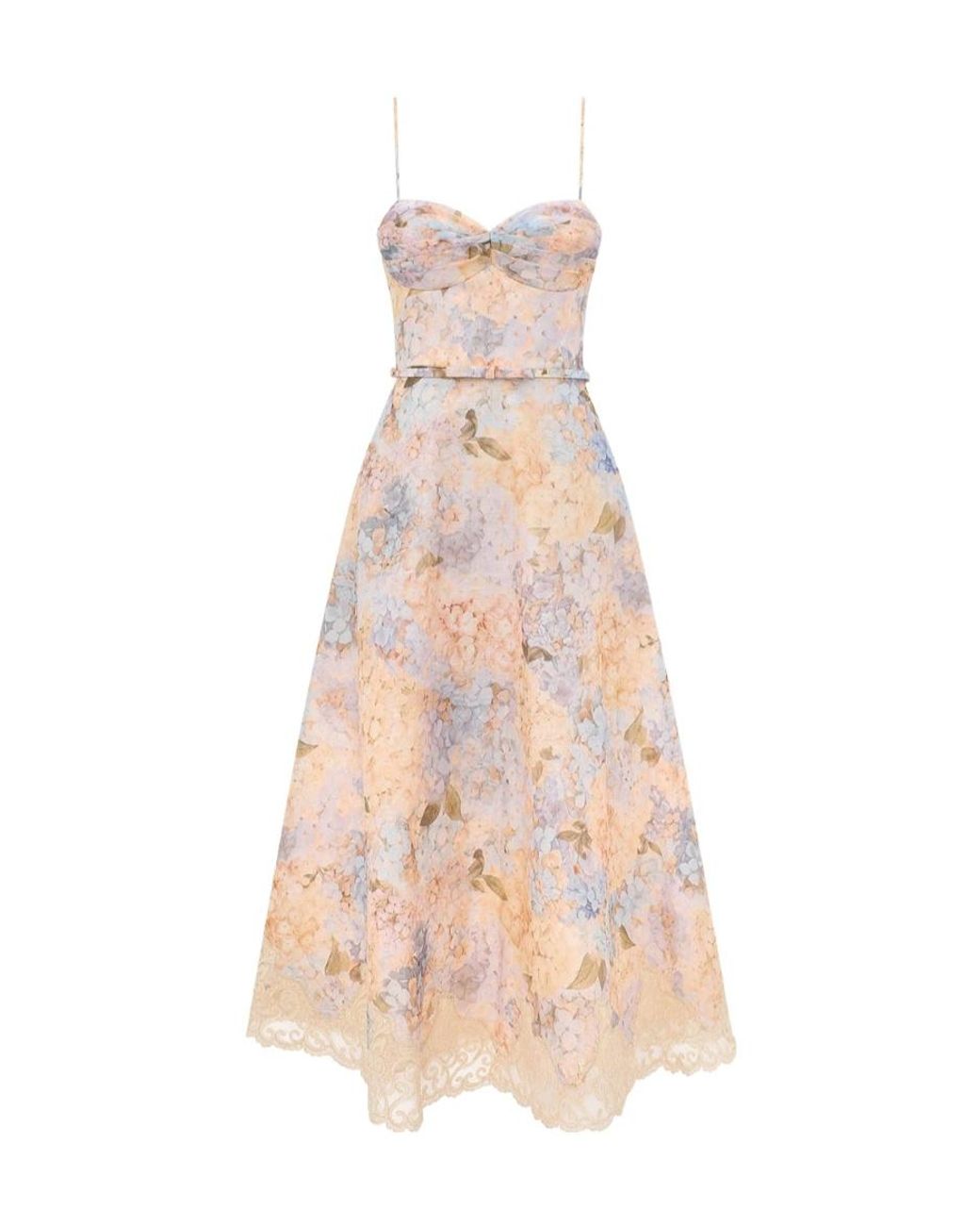 Zimmermann Pink Valiant Tucked Midi Dress