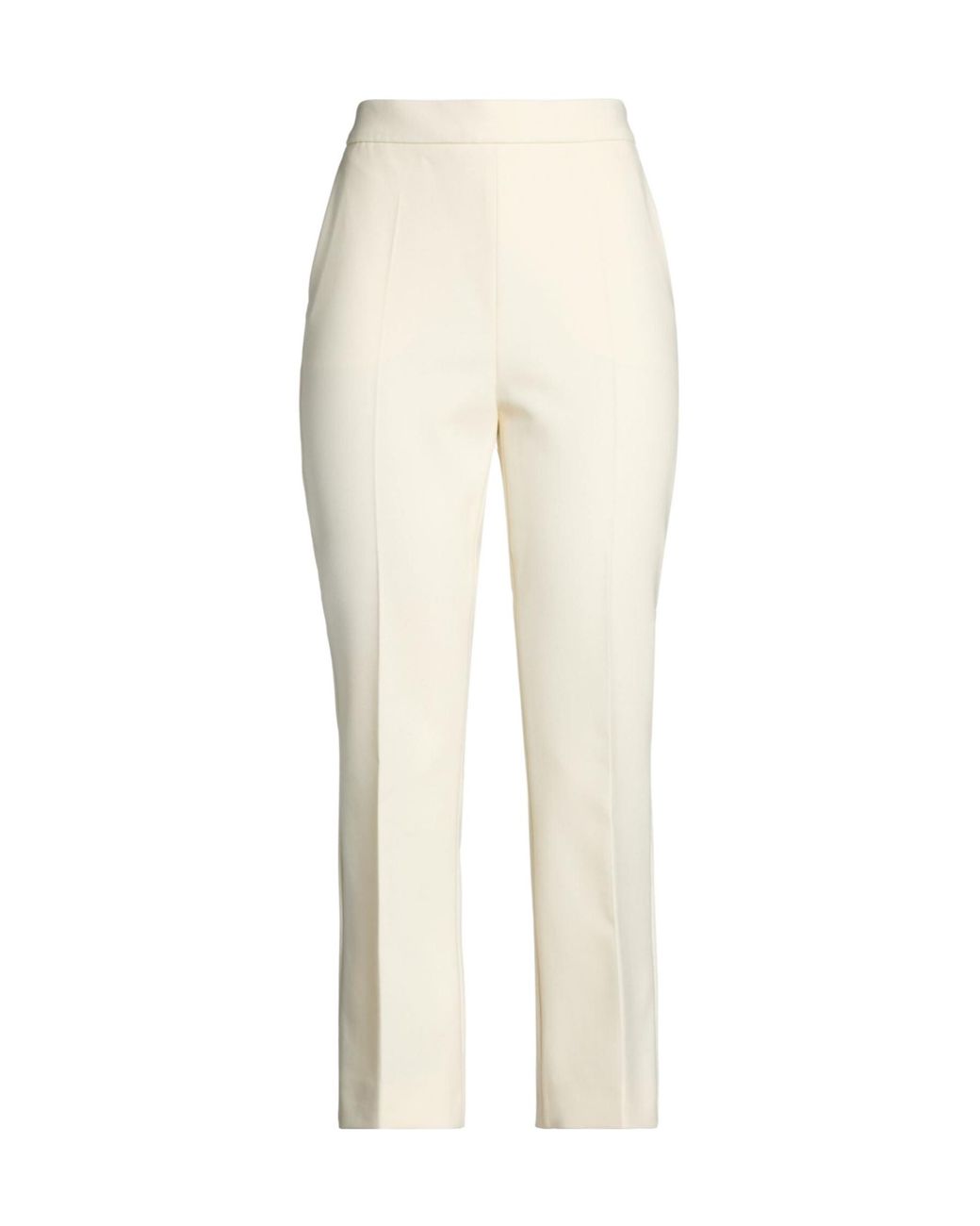 Max Mara White Solid Color Stretch Bootcut Pants