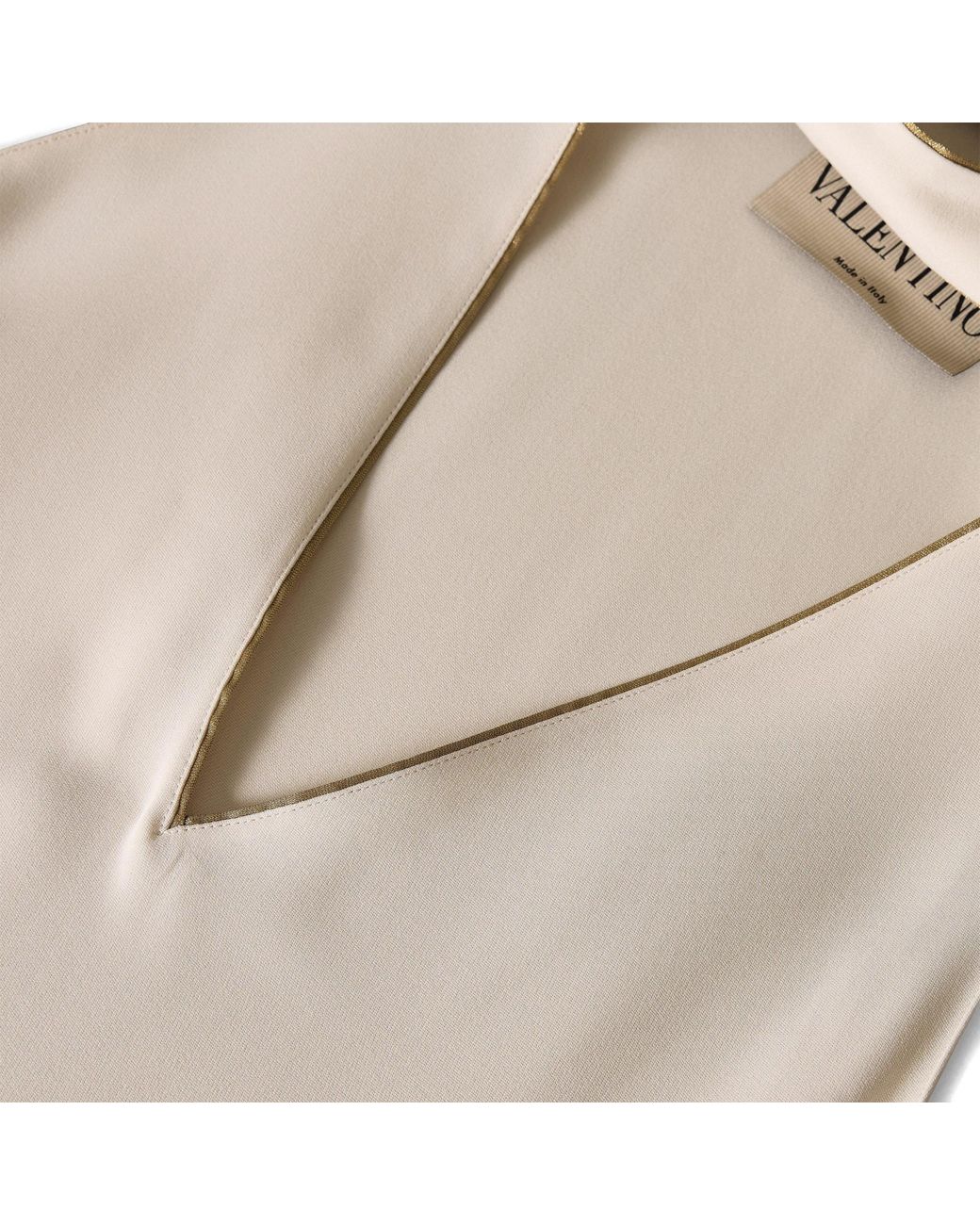 Valentino Natural Sleeveless Halter Mini Shift Dress