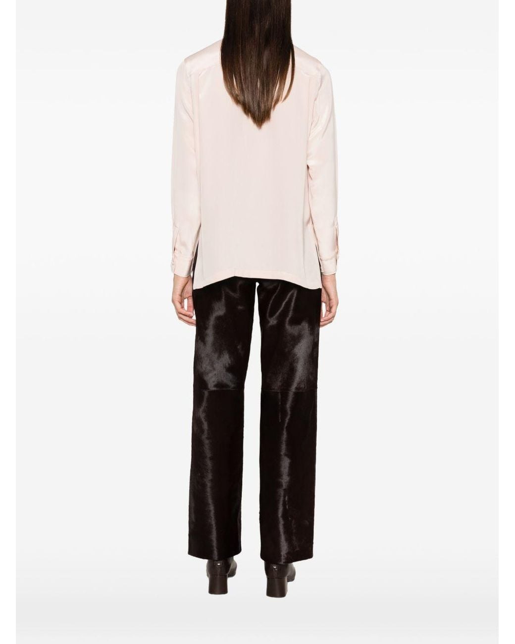 Max Mara Pink Concealed Placket Long Sleeve Top