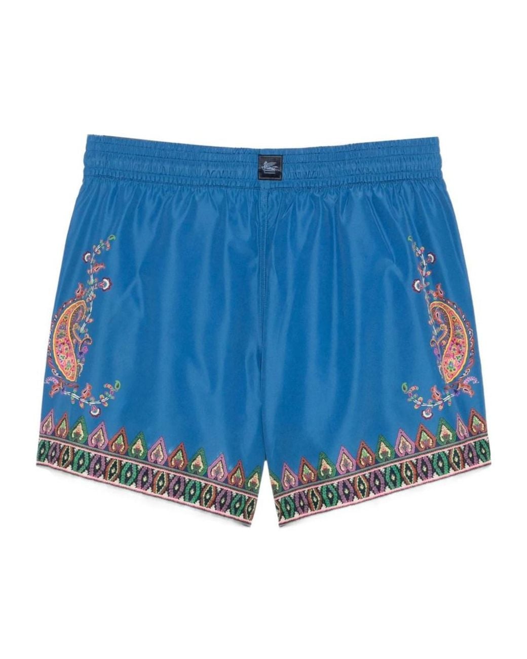 Etro Blue Paisley-Print Swim Shorts for men