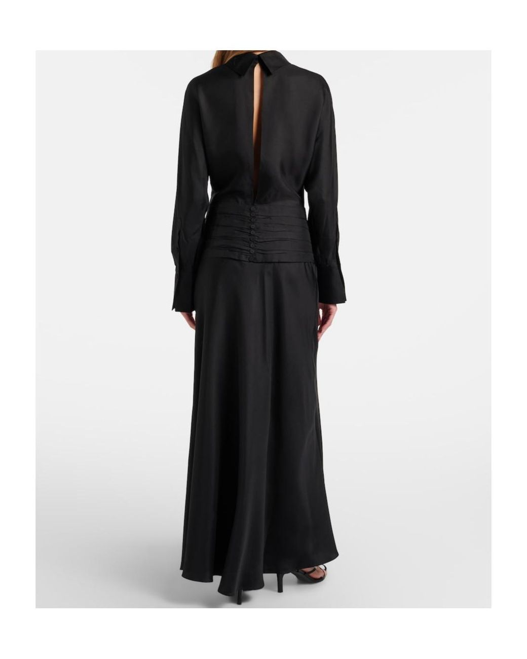 Rohe Black Silk Long-Sleeved Dress