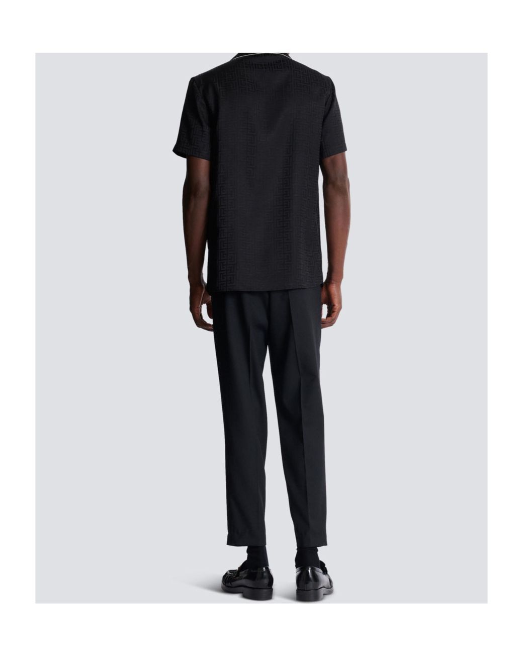 Balmain Black Varsity Pyjama Shirt for men