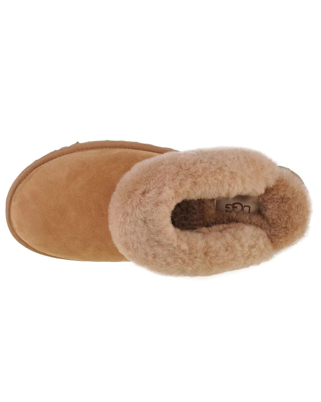 Ugg Brown Shearling Trim Classic Slippers