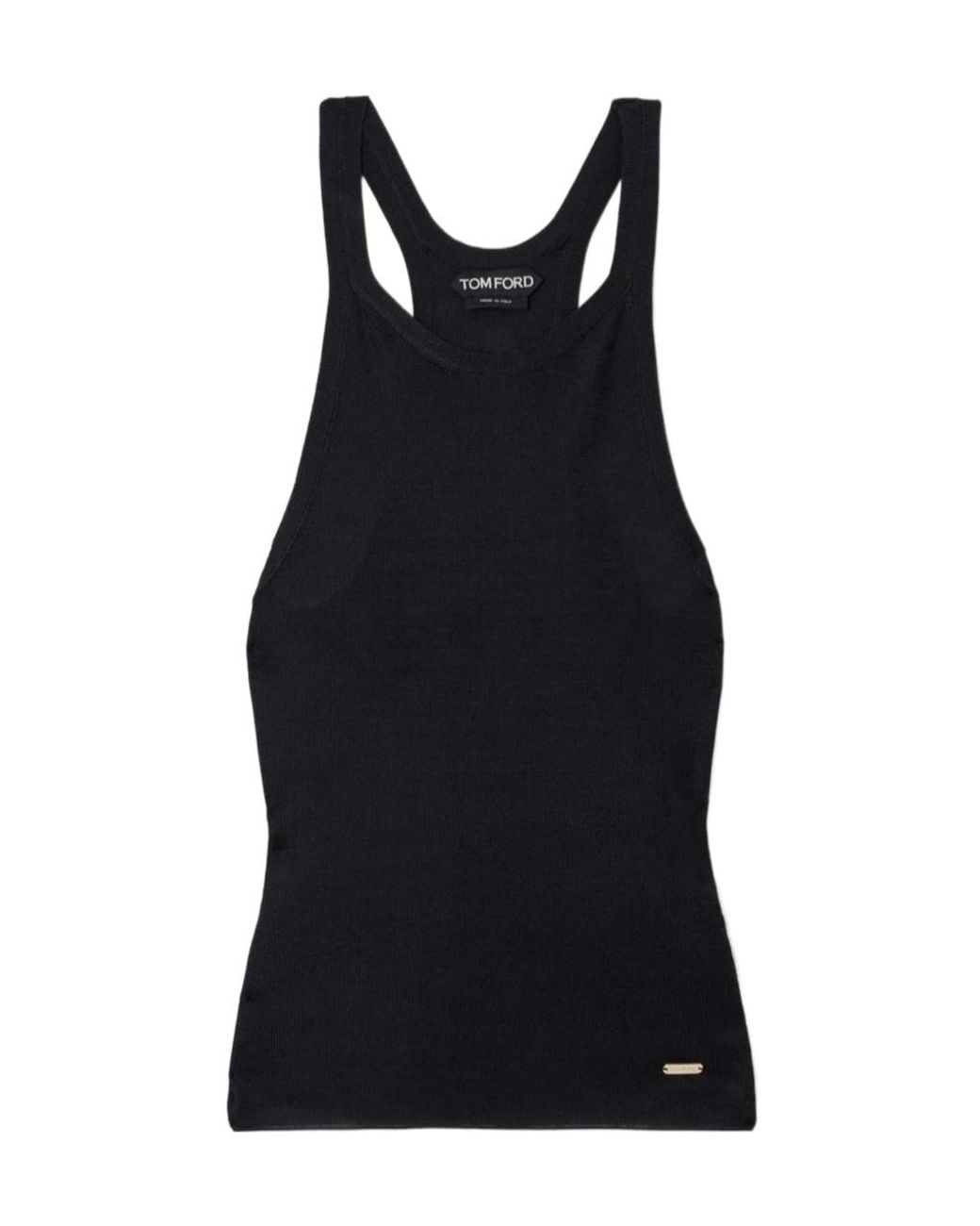 Tom Ford Black Embellished Silk Tank