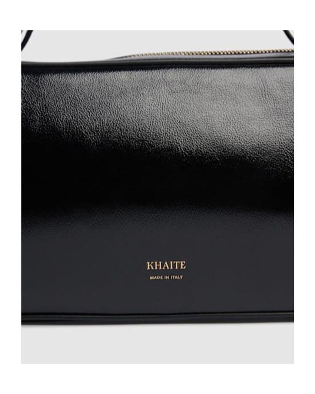 Khaite Black Simona Crackled Patent Shoulder Bag