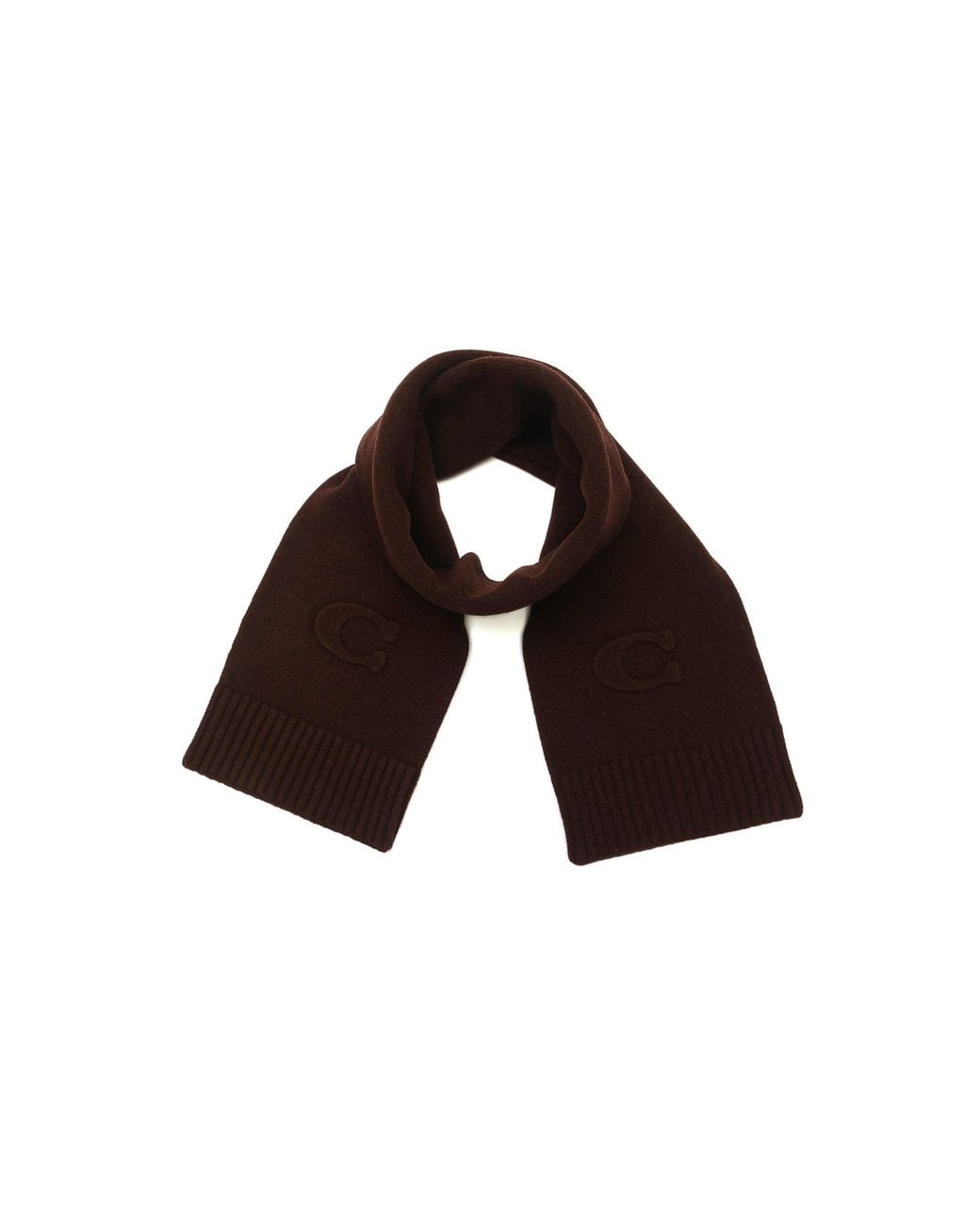 COACH Brown Knitted Long Scarf