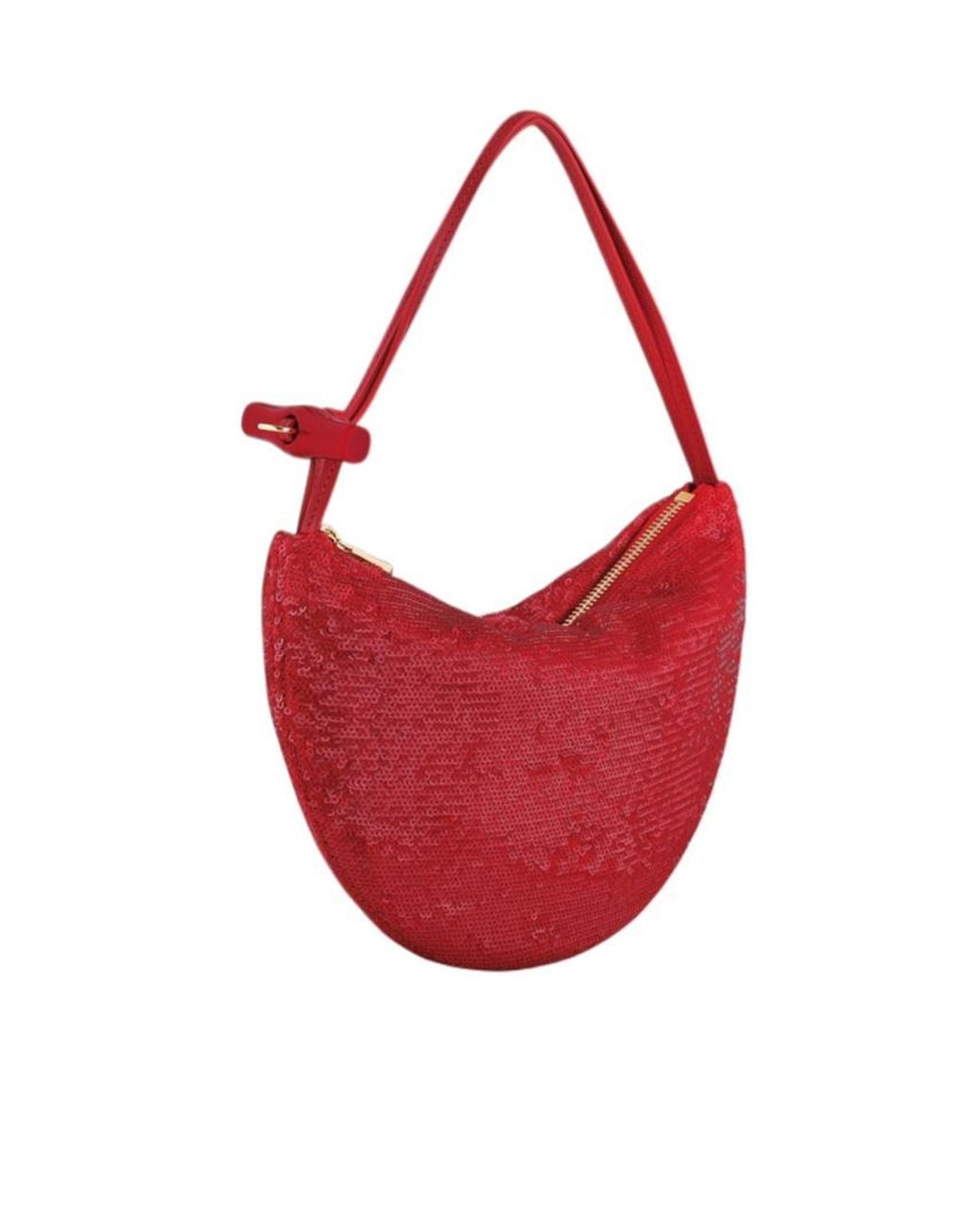 Longchamp Red Le Roseau Fortune Cookie Clutch Bag