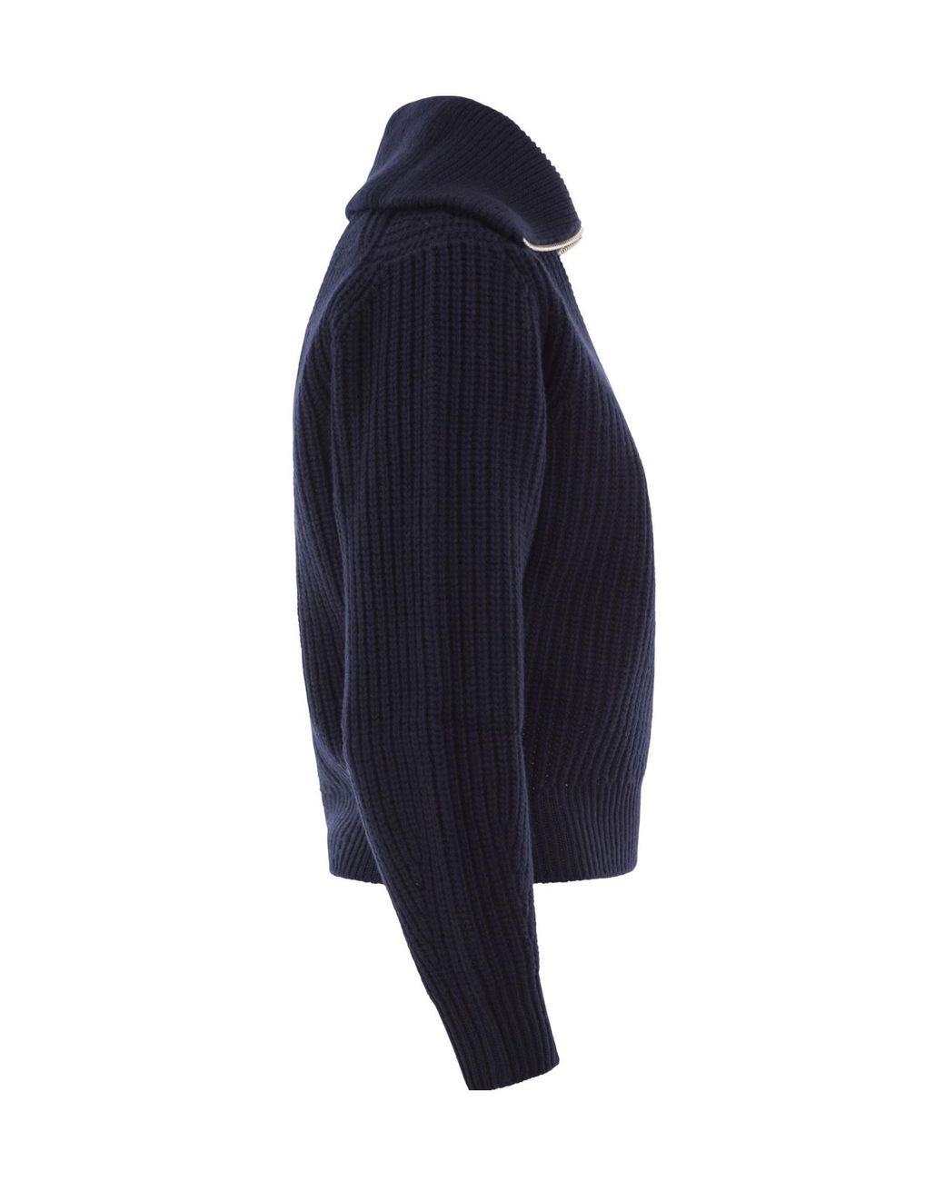 Weekend by Maxmara Blue Wkdlaser Front Zipped Knitted Jumper