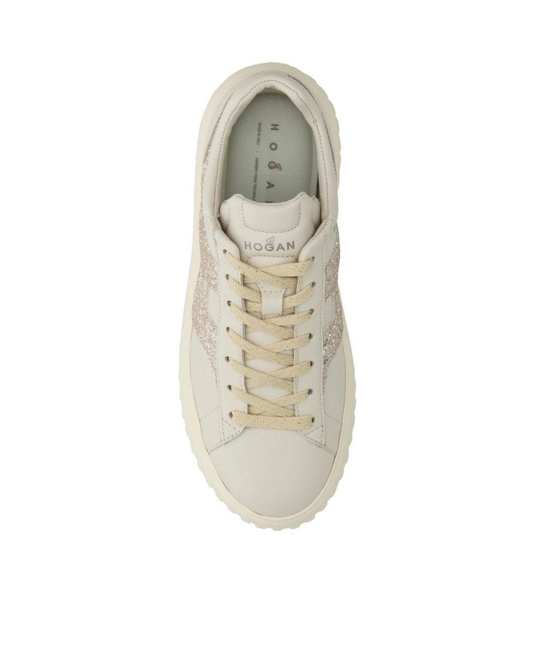 Hogan Natural H-Stripe Platform Lace-Up Sneakers
