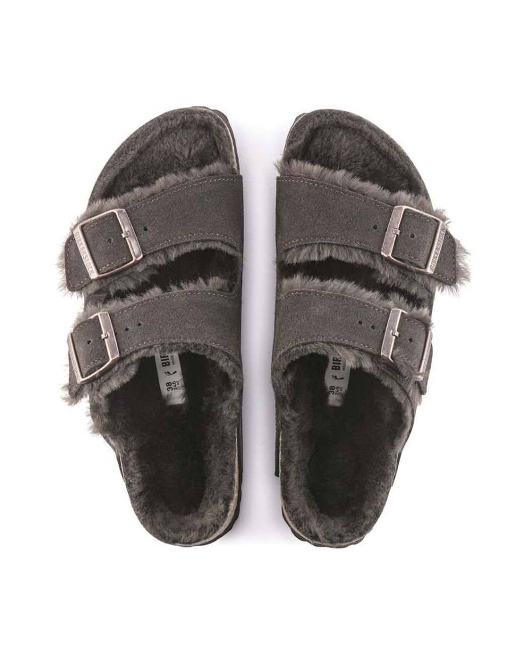 Birkenstock Brown Arizona Fur-Lined Sandals for men