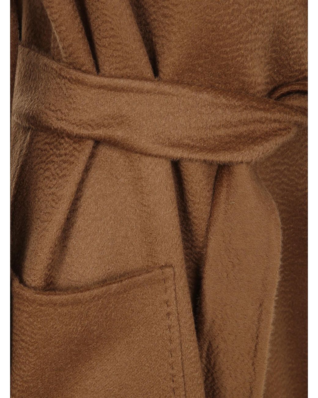 Max Mara Brown Ludmilla Belted Long-Sleeved Coat