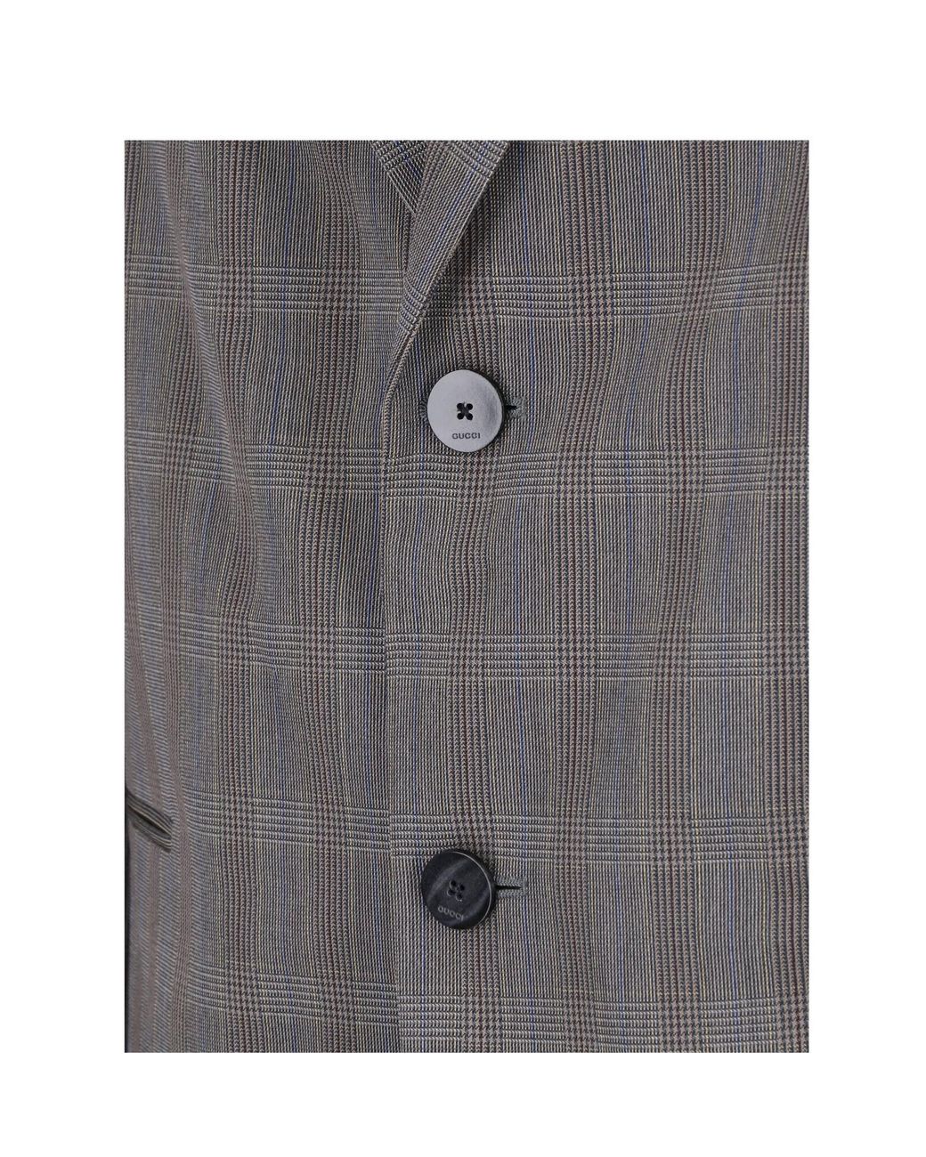 Gucci Gray Prince Of Wales Wool Jacket for men