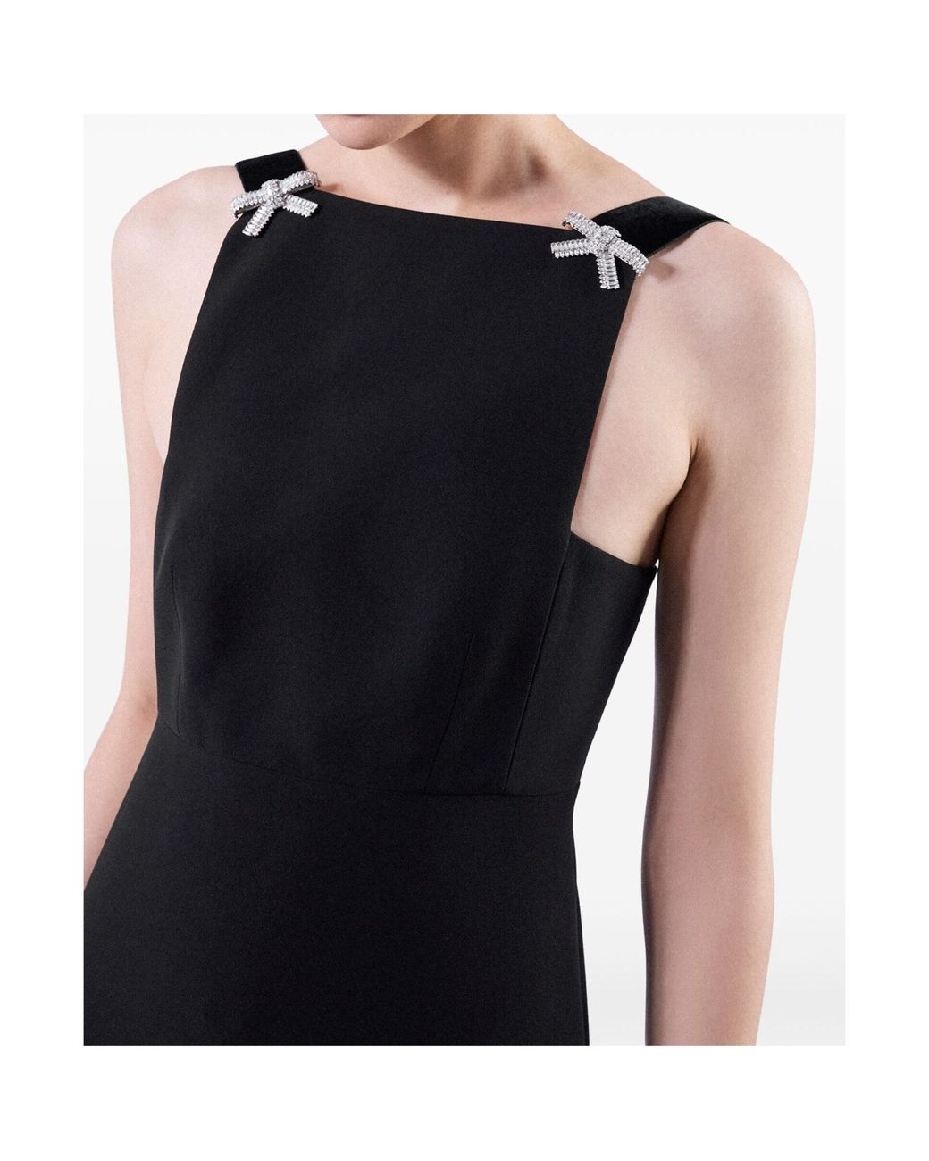 Prada Black Bow Detailed Cady Mini Dress
