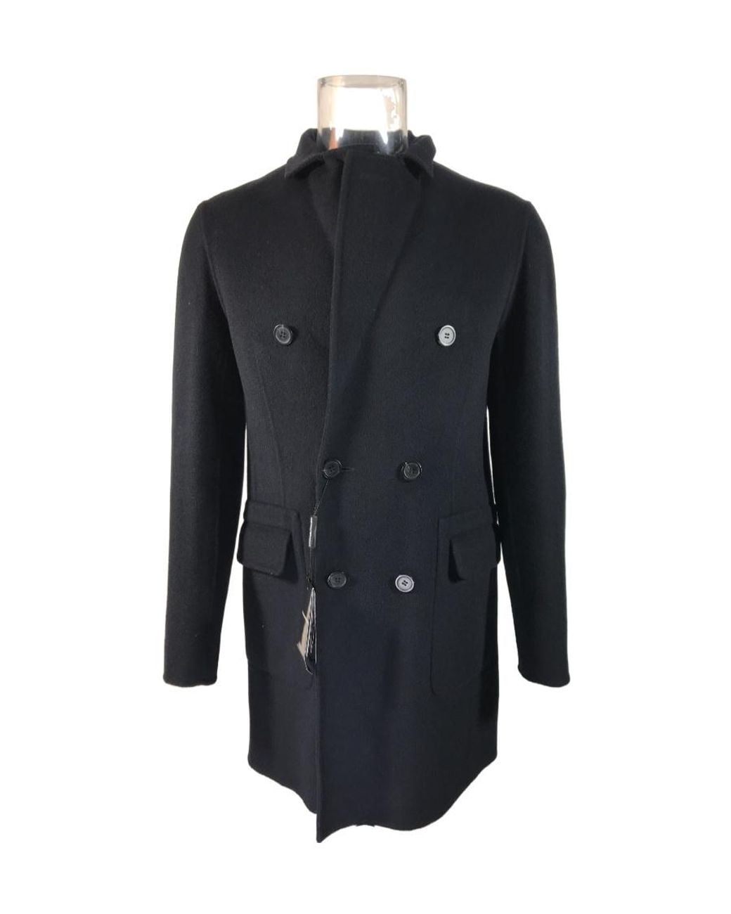 Emporio Armani Blue Double Breasted Coat for men