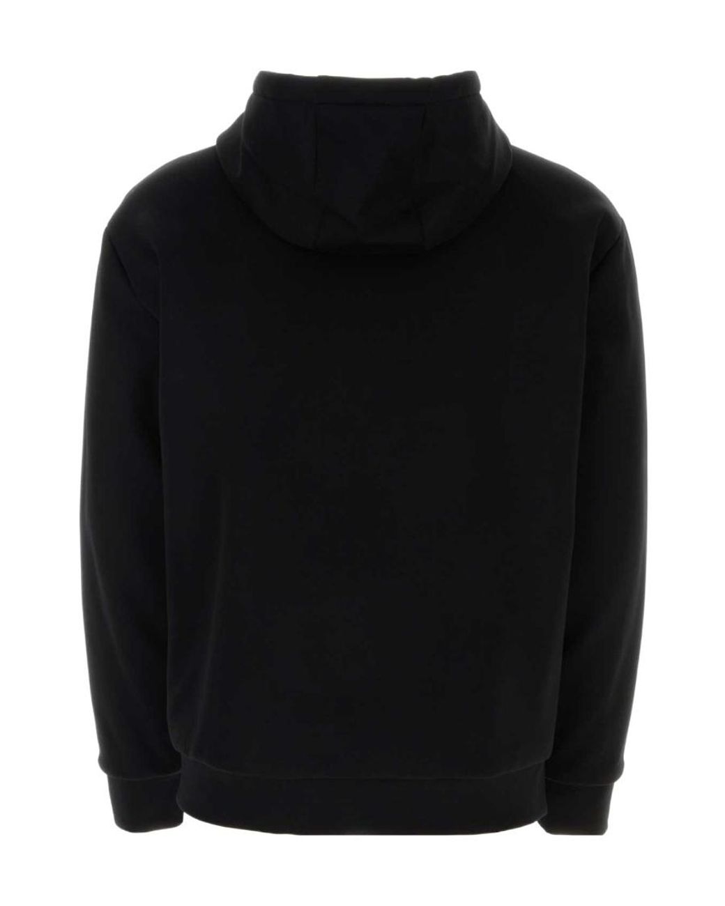 Prada Black Logo-Appliqué Zip-Up Drawstring Hoodie for men
