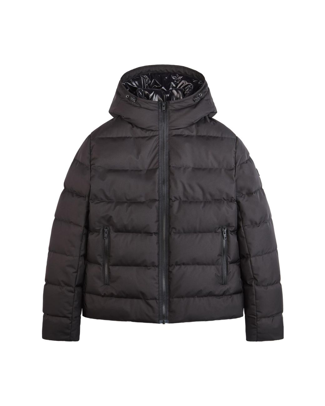 Fay Black Water Repellent Hooded Jacket for men